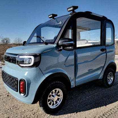 Electric Golf Car 4 Seater Small LSV Low Speed Vehicle Golf Cart 4 Seater 60v Coco Coupe Scooter Car With - Blue Gray