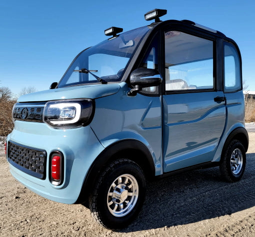 Electric Golf Car 4 Seater Small LSV Low Speed Vehicle Golf Cart 4 Seater 60v Coco Coupe Scooter Car With - Blue Gray