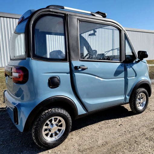 Electric Golf Car 4 Seater Small LSV Low Speed Vehicle Golf Cart 4 Seater 60v Coco Coupe Scooter Car With - Blue Gray