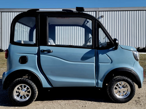 Electric Golf Car 4 Seater Small LSV Low Speed Vehicle Golf Cart 4 Seater 60v Coco Coupe Scooter Car With - Blue Gray