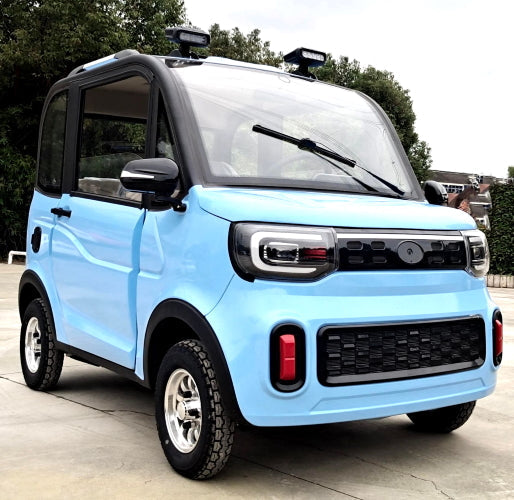 LE Coco Coupe Electric Golf Car Small LSV Low Speed Vehicle Golf Cart 4 Seater 60v Scooter Car - LIGHT BLUE