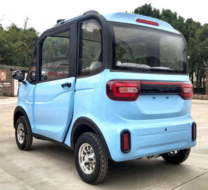 LE Coco Coupe Electric Golf Car Small LSV Low Speed Vehicle Golf Cart 4 Seater 60v Scooter Car - LIGHT BLUE