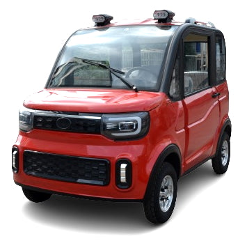 Four Passenger Red Electric Golf Car Small LSV Low Speed Vehicle Golf Cart 4 Seater 60v Coco Coupe Scooter Car With AC & Heat