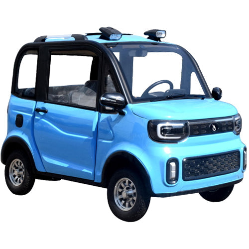 LE Coco Coupe Electric Golf Car Small LSV Low Speed Vehicle Golf Cart 4 Seater 60v Scooter Car - LIGHT BLUE