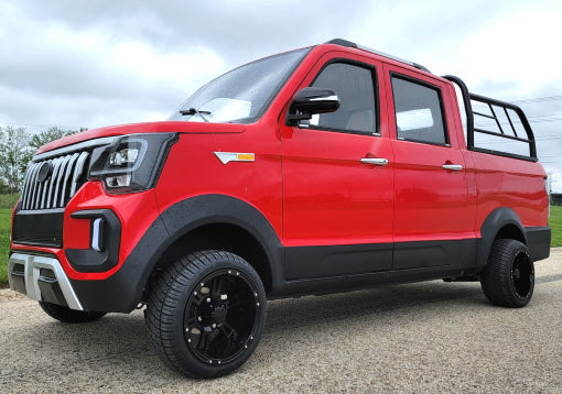 Limited Edition Electric Truck Golf Car 4 Seater LSV Low Speed Vehicle 60v Coco Truck Golf Cart With AC & Heat - Red