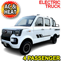 Electric Truck Golf Car 4 Seater LSV Low Speed Vehicle 60v GSI Coco Truck Golf Cart With AC & Heat - White