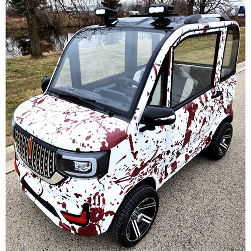 Coco Coupe Blood Splatter Edition 60v Electric 4 Seater Golf Cart LSV Car