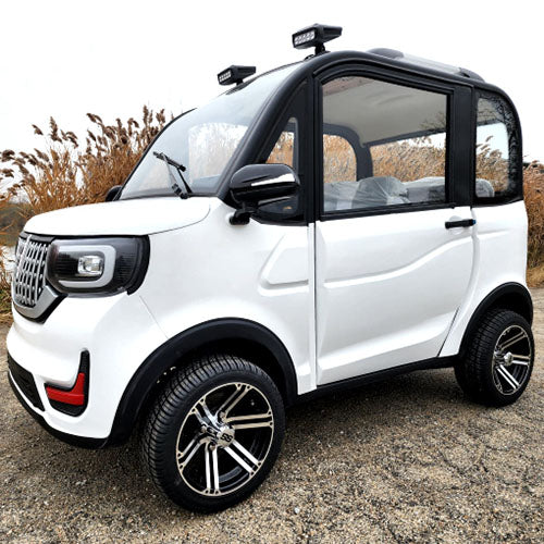 LE Coco Coupe Base Edition Electric Golf Car Small LSV Low Speed Vehicle Golf Cart 4 Seater 60v Scooter Car - White