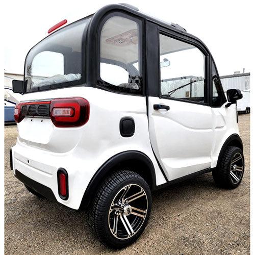 LE Coco Coupe Base Edition Electric Golf Car Small LSV Low Speed Vehicle Golf Cart 4 Seater 60v Scooter Car - White