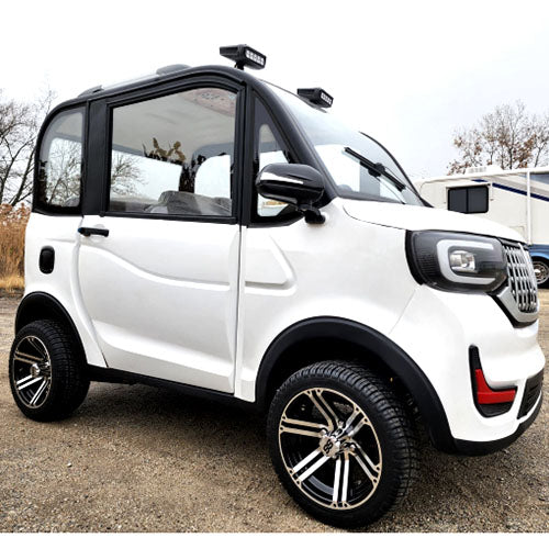 LE Coco Coupe Base Edition Electric Golf Car Small LSV Low Speed Vehicle Golf Cart 4 Seater 60v Scooter Car - White