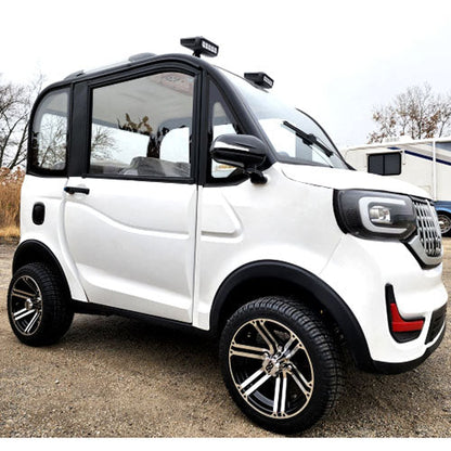 LE Coco Coupe Base Edition Electric Golf Car Small LSV Low Speed Vehicle Golf Cart 4 Seater 60v Scooter Car - White