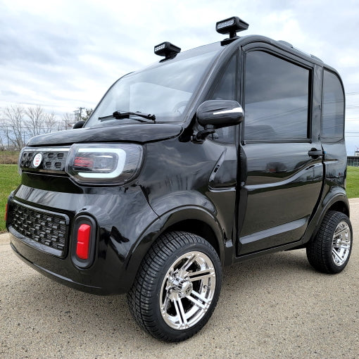 LE Coco Coupe Red Electric Golf Car Small LSV Low Speed Vehicle Golf Cart 4 Seater 60v Scooter Car - Black
