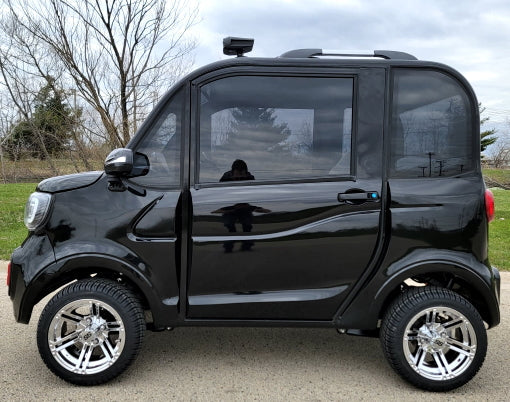 LE Coco Coupe Red Electric Golf Car Small LSV Low Speed Vehicle Golf Cart 4 Seater 60v Scooter Car - Black