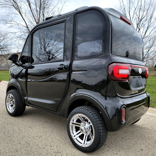 LE Coco Coupe Red Electric Golf Car Small LSV Low Speed Vehicle Golf Cart 4 Seater 60v Scooter Car - Black
