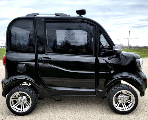 LE Coco Coupe Red Electric Golf Car Small LSV Low Speed Vehicle Golf Cart 4 Seater 60v Scooter Car - Black