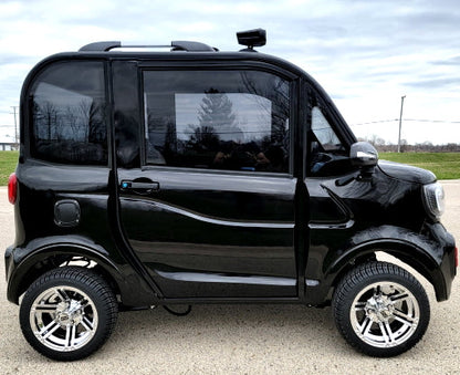 LE Coco Coupe Red Electric Golf Car Small LSV Low Speed Vehicle Golf Cart 4 Seater 60v Scooter Car - Black