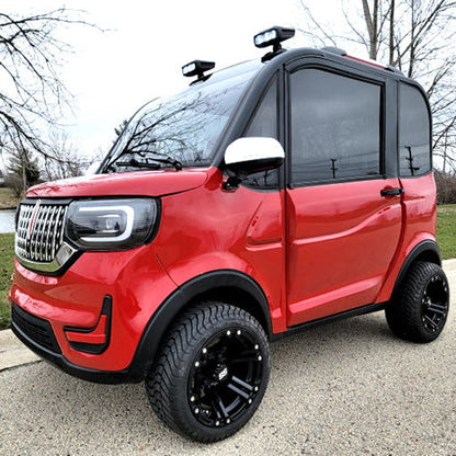 LE Coco Coupe Red Electric Golf Car Small LSV Low Speed Vehicle Golf Cart 4 Seater 60v Scooter Car - LE - RED