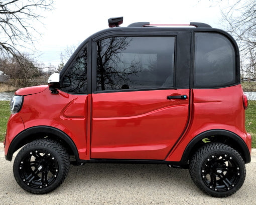 LE Coco Coupe Red Electric Golf Car Small LSV Low Speed Vehicle Golf Cart 4 Seater 60v Scooter Car - LE - RED