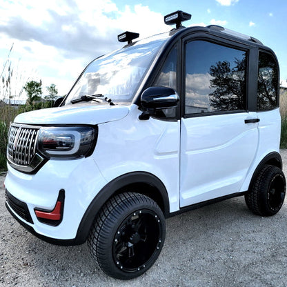 Electric Golf Car 4 Seater Small LSV Low Speed Vehicle Golf Cart 4 Seater 60v Coco Coupe Scooter Car - White