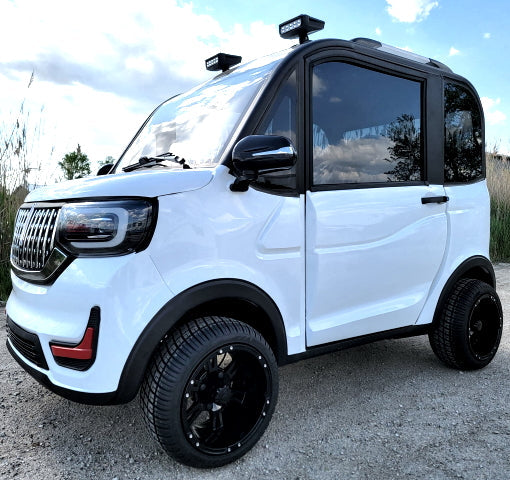Electric Golf Car 4 Seater Small LSV Low Speed Vehicle Golf Cart 4 Seater 60v Coco Coupe Scooter Car - White