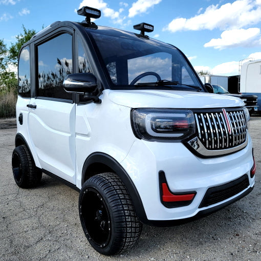 Electric Golf Car 4 Seater Small LSV Low Speed Vehicle Golf Cart 4 Seater 60v Coco Coupe Scooter Car - White