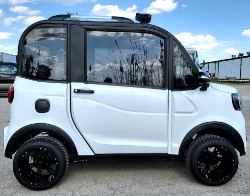 Electric Golf Car 4 Seater Small LSV Low Speed Vehicle Golf Cart 4 Seater 60v Coco Coupe Scooter Car - White