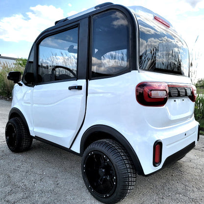 Electric Golf Car 4 Seater Small LSV Low Speed Vehicle Golf Cart 4 Seater 60v Coco Coupe Scooter Car - White