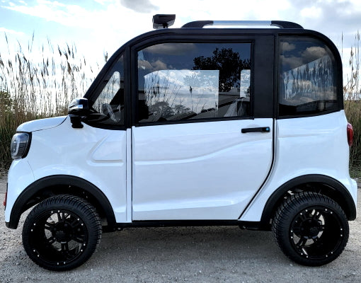 Electric Golf Car 4 Seater Small LSV Low Speed Vehicle Golf Cart 4 Seater 60v Coco Coupe Scooter Car - White
