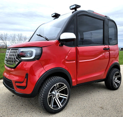 LE Coco Coupe Red Electric Golf Car Small LSV Low Speed Vehicle Golf Cart 4 Seater 60v Scooter Car - SW - RED