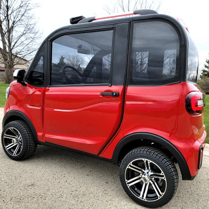 LE Coco Coupe Red Electric Golf Car Small LSV Low Speed Vehicle Golf Cart 4 Seater 60v Scooter Car - SW - RED