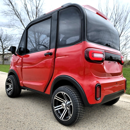 LE Coco Coupe Red Electric Golf Car Small LSV Low Speed Vehicle Golf Cart 4 Seater 60v Scooter Car - SW - RED