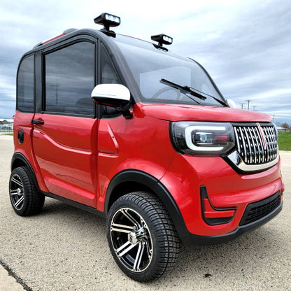 LE Coco Coupe Red Electric Golf Car Small LSV Low Speed Vehicle Golf Cart 4 Seater 60v Scooter Car - SW - RED