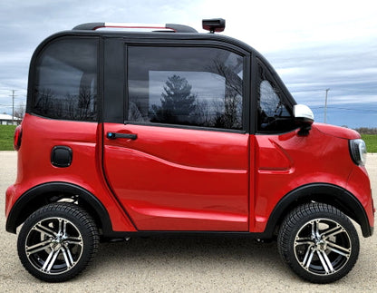 LE Coco Coupe Red Electric Golf Car Small LSV Low Speed Vehicle Golf Cart 4 Seater 60v Scooter Car - SW - RED