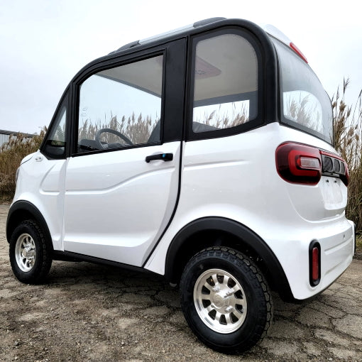 Electric Golf Car 4 Seater Small LSV Low Speed Vehicle Golf Cart 4 Seater 60v Coco Coupe Scooter Car - White