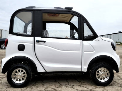 Electric Golf Car 4 Seater Small LSV Low Speed Vehicle Golf Cart 4 Seater 60v Coco Coupe Scooter Car - White