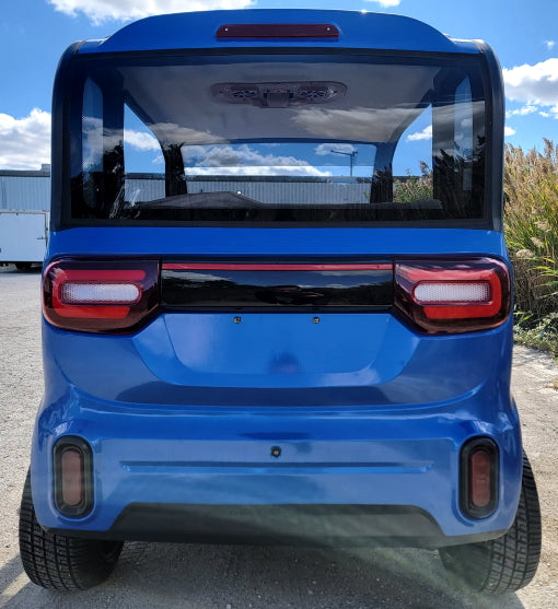LE Doorless Coco Coupe Electric Golf Car Small LSV Low Speed Vehicle Golf Cart 4 Seater 60v Scooter Car - BEACH EDITION - BLUE