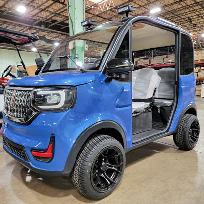 LE Doorless Coco Coupe Electric Golf Car Small LSV Low Speed Vehicle Golf Cart 4 Seater 60v Scooter Car - BEACH EDITION - BLUE
