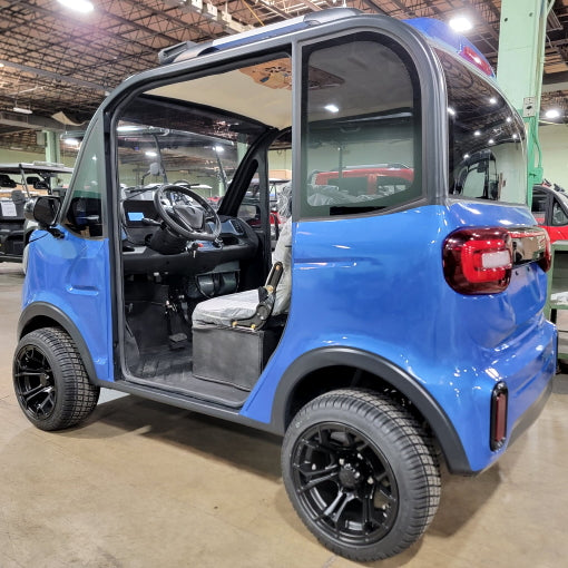 LE Doorless Coco Coupe Electric Golf Car Small LSV Low Speed Vehicle Golf Cart 4 Seater 60v Scooter Car - BEACH EDITION - BLUE