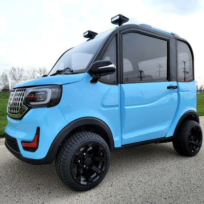 LE Coco Coupe Electric Golf Car Small LSV Low Speed Vehicle Golf Cart 4 Seater 60v Scooter Car - LIGHT BLUE