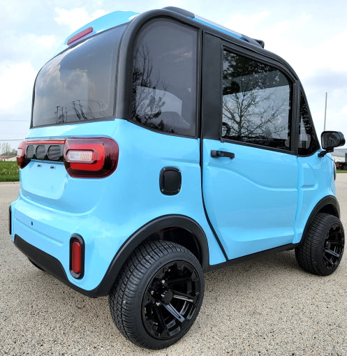 LE Coco Coupe Electric Golf Car Small LSV Low Speed Vehicle Golf Cart 4 Seater 60v Scooter Car - LIGHT BLUE