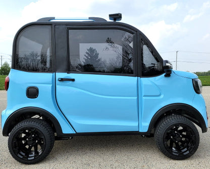 LE Coco Coupe Electric Golf Car Small LSV Low Speed Vehicle Golf Cart 4 Seater 60v Scooter Car - LIGHT BLUE