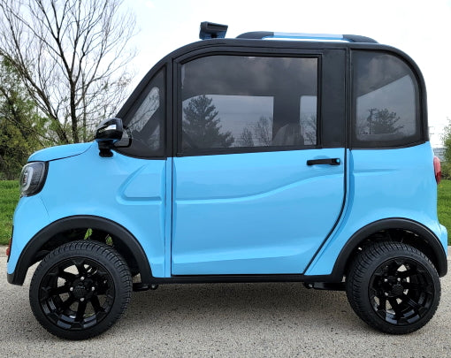 LE Coco Coupe Electric Golf Car Small LSV Low Speed Vehicle Golf Cart 4 Seater 60v Scooter Car - LIGHT BLUE