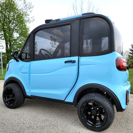 LE Coco Coupe Electric Golf Car Small LSV Low Speed Vehicle Golf Cart 4 Seater 60v Scooter Car - LIGHT BLUE