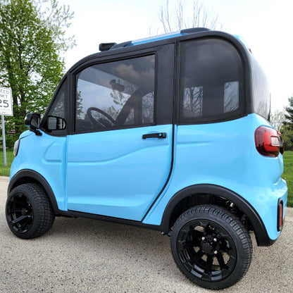 LE Coco Coupe Electric Golf Car Small LSV Low Speed Vehicle Golf Cart 4 Seater 60v Scooter Car - LIGHT BLUE