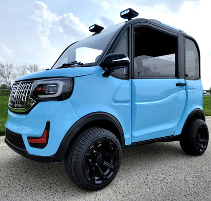 LE Coco Coupe Electric Golf Car Small LSV Low Speed Vehicle Golf Cart 4 Seater 60v Scooter Car - LIGHT BLUE