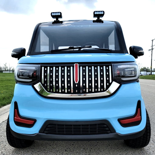 LE Coco Coupe Electric Golf Car Small LSV Low Speed Vehicle Golf Cart 4 Seater 60v Scooter Car - LIGHT BLUE