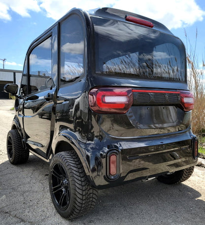 LE Coco Coupe Blackout Electric Golf Car Small LSV Low Speed Vehicle Golf Cart 4 Seater 60v Scooter Car - Black on Black