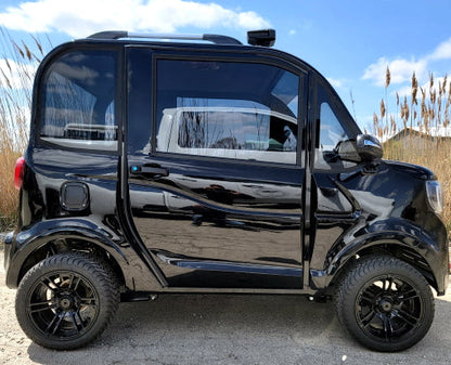 LE Coco Coupe Blackout Electric Golf Car Small LSV Low Speed Vehicle Golf Cart 4 Seater 60v Scooter Car - Black on Black