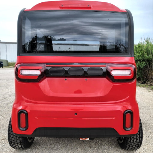 LE Coco Coupe Red Electric Golf Car Small LSV Low Speed Vehicle Golf Cart 4 Seater 60v Scooter Car - RED W/ CHROME RIMS