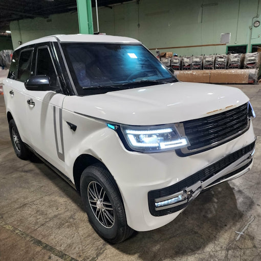 Electric 4 Door Coco Techno 60v Scratch n Dent Electric Golf Cart LSV With Rear Trunk - White